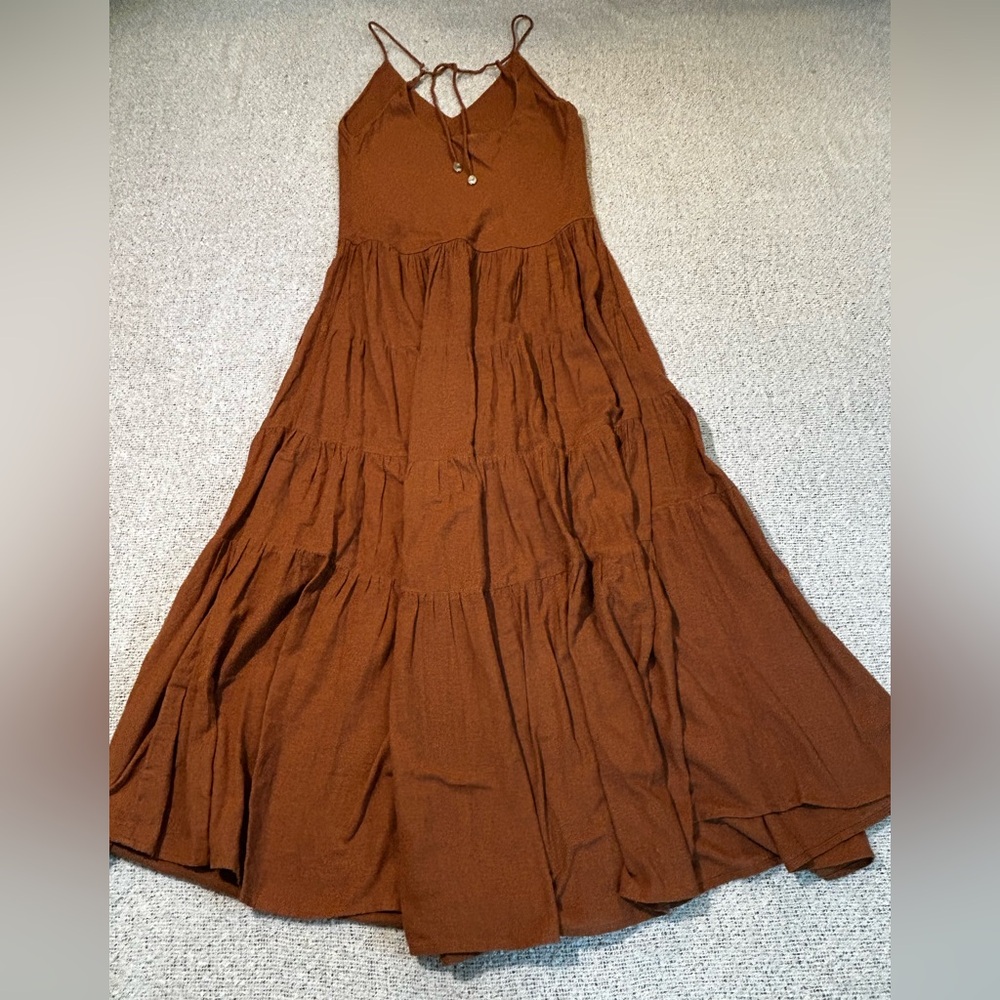 RARE! Free People Bianca Linen Dress Size L - Picture 6 of 9